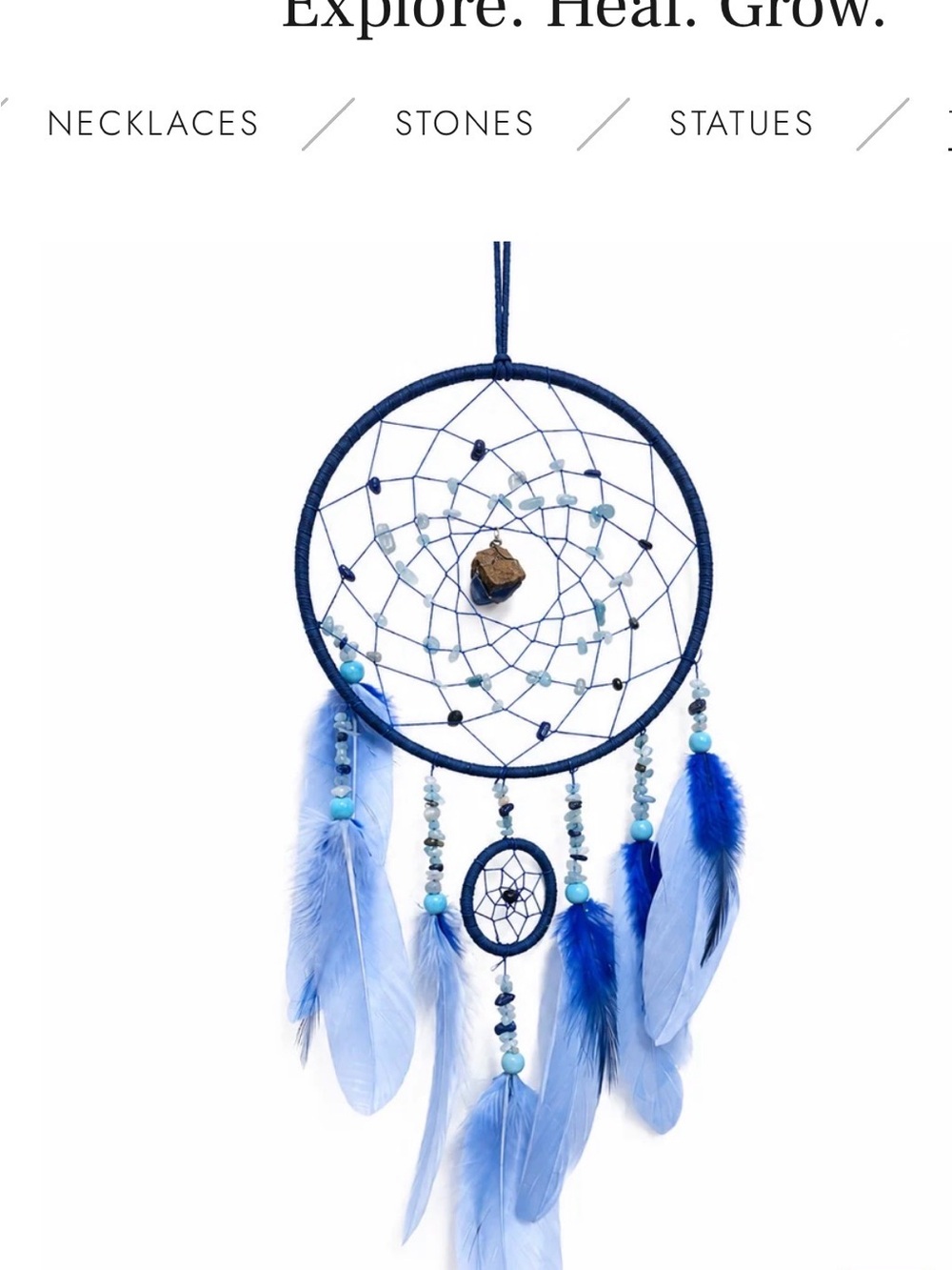 Blue Feather Dreamcatcher Wall Decor - Home Accent